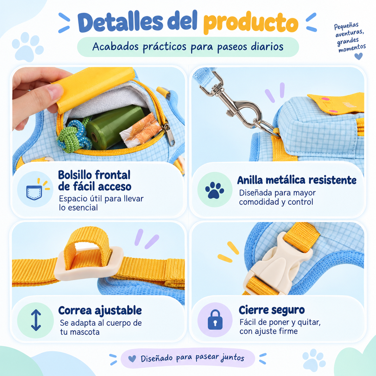 Dog Backpack Harness with Pocket