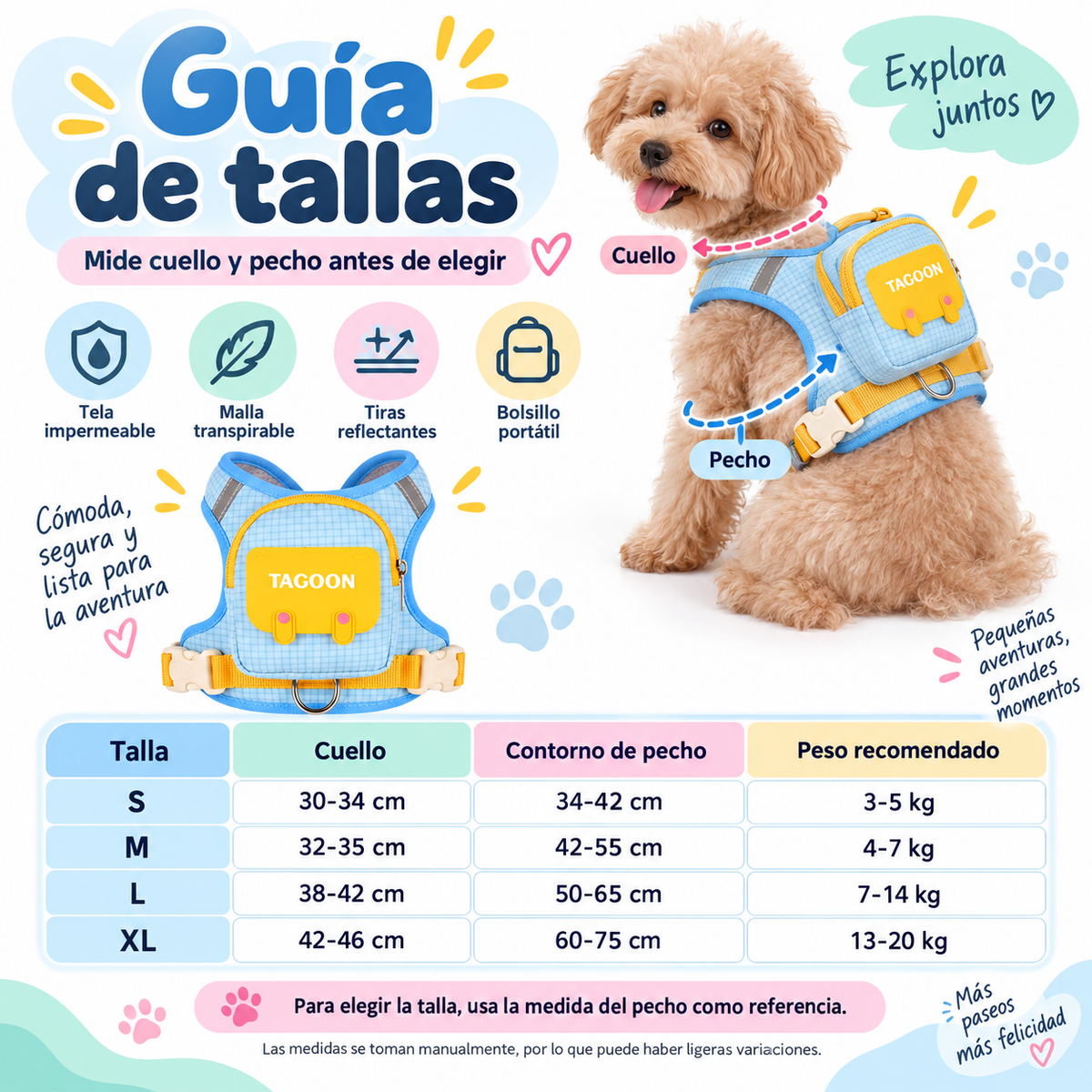 Dog Backpack Harness with Pocket